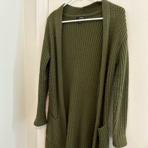 Forest green knit cardigan